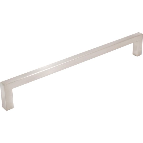 Contemporary Square Cabinet Pull, 224 Millimeters, Zinc Base Material, Satin Nic