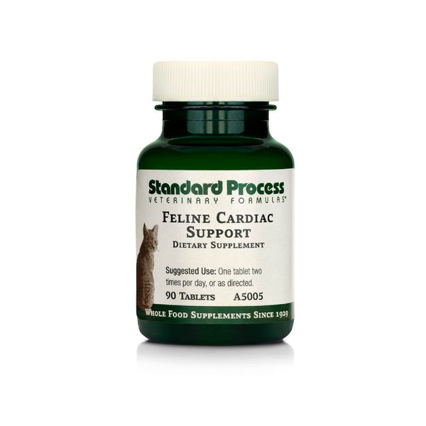 Standard Process Inc. Feline Cardiac Support - Cardiovascular System Supplement for Felines - Dietary Cat Supplement to Support Heart Health & Function - Nutritional Tablet Supplement - 90 Tablets