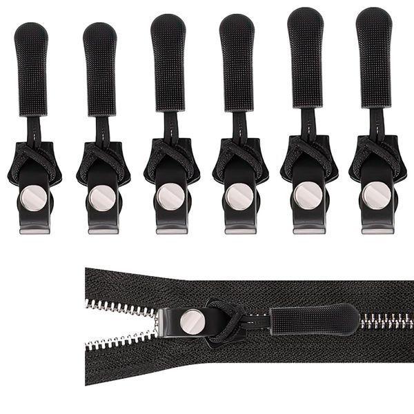 6 Pcs Removable Zipper Puller, Zip Replacement Puller Jacket Zipper Replacement Practical Zipper for Clothes Sewing Notions and Supplies
