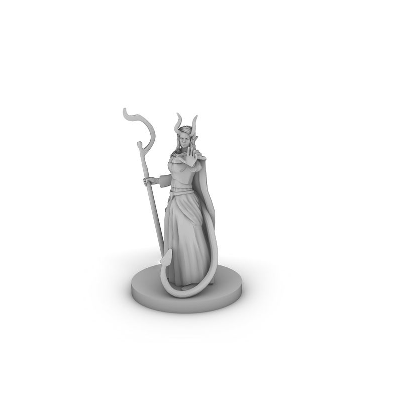 Tiefling Female Druid Tabletop Dnd Gaming Miniature Online