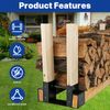 2 PACK Outdoor Firewood Rack Brackets Kit Adjustable Fireplace Log Storage Rack