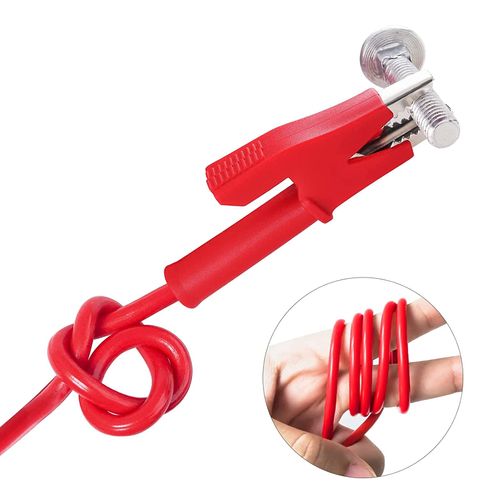 Cleqee 5 Pairs Test Leads 4mm Stackable Banana Plug Alligator Clip Test Probe Cable Wire Multimeter with Insulation Clip for Test Line, Scientific Experiment, Electrical Testing, 1 Meter, Pack of 5