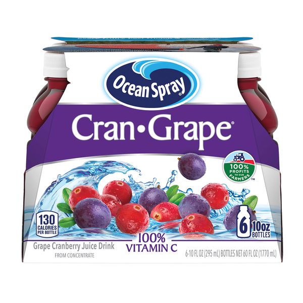 Ocean Spray Juice Drink, Cran-Grape, 10 Ounce Bottle (Pack of 6)