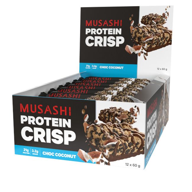 New Musashi Protein Crisp Bar Choc Coconut 60g x 12 Bars