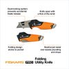 Fiskars Pro Retractable Folding Utility Knife - Box Cutter with CarbonMax Blade- Work Gear - Orange/Black