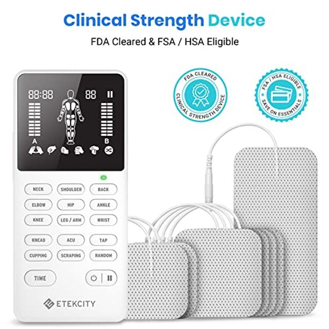 Easy@Home Wireless Rechargeable TENS Unit, FSA Eligible Muscle Stimulator  and Pain Relief TENS Pulse Massager - FDA Cleared for OTC Cleared Pain