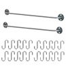 Ikea Steel Kitchen Organizer Set, 2 Rails and 20 Hooks, Silver