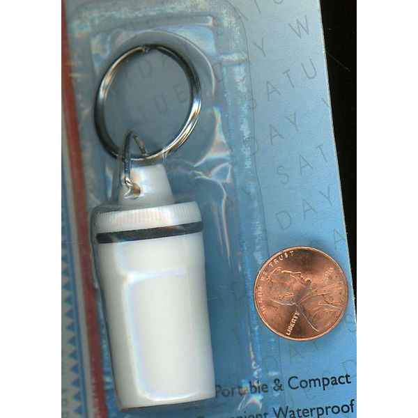 Keyring Bottle for Pills Medication Vitamin Supplements Waterproof Air Tight