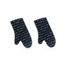 Mealtime Script Quilted Single Oven Glove Kitchen Gauntlet with Hanging Loop
