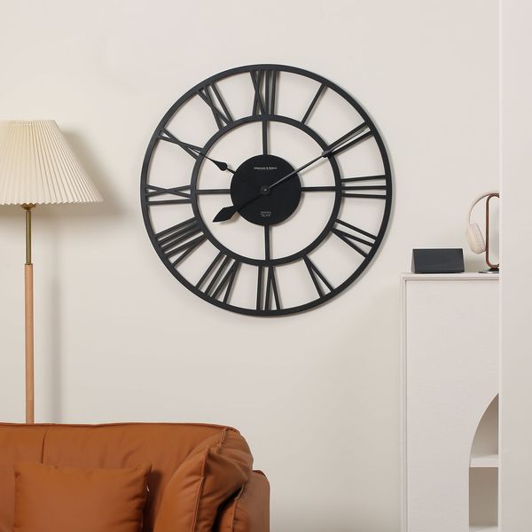 30" Open Faced Roman Numeral Analog Wall Clock for Home Living Room Decor US