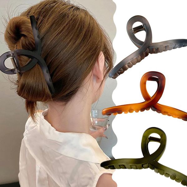 Hair Clips, Set of 3, 3 Colors, Large, Holds Firmly, Can Be Used with Dense Hair, Hair Accessories, Adults, Stylish, Simple, Commuting, Going Out, Gift