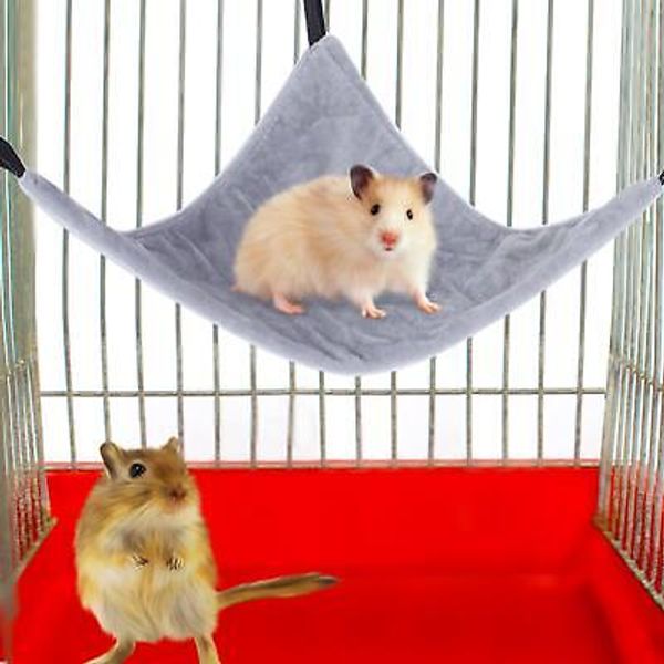 Cozy Triangle Hammock Bed for Small Pets For Squirrel Hamster Guinea Pig Gray