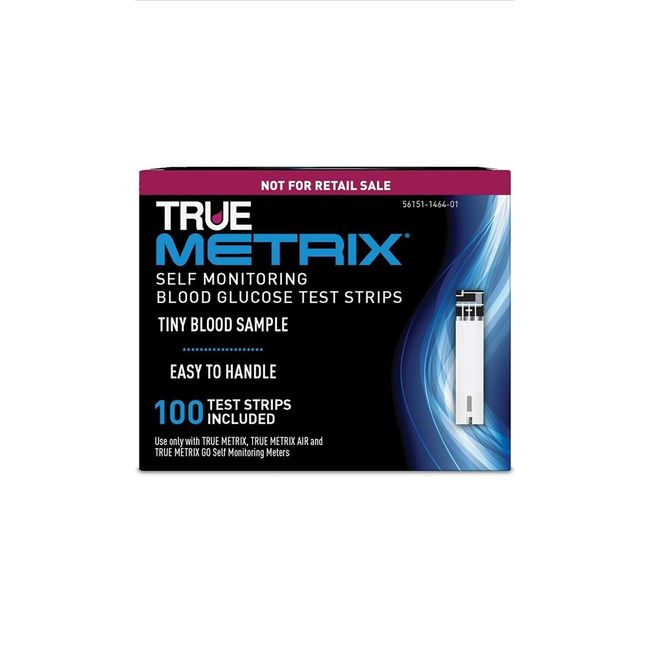 100 Ct True Metrix Self Monitoring Blood Glucose Test Strips