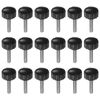 HARFINGTON 18pcs Knurled Knobs M4 x 15mm Male Thread 16mm Head Grip Plastic Metric Clamping Knobs Handles Thumb Screws with Threaded Stud, Black