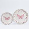 96 WHITE PINK Butterfly Print Disposable TABLEWARE Set Party Events Decorations