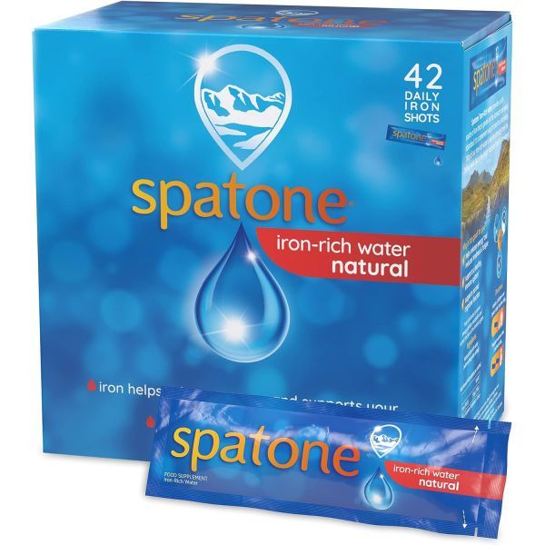 Natural and easy-to-use spatone iron liquid relieving strengthening and gentle 42 packs iron-rich water, 14 counts (3 packs)