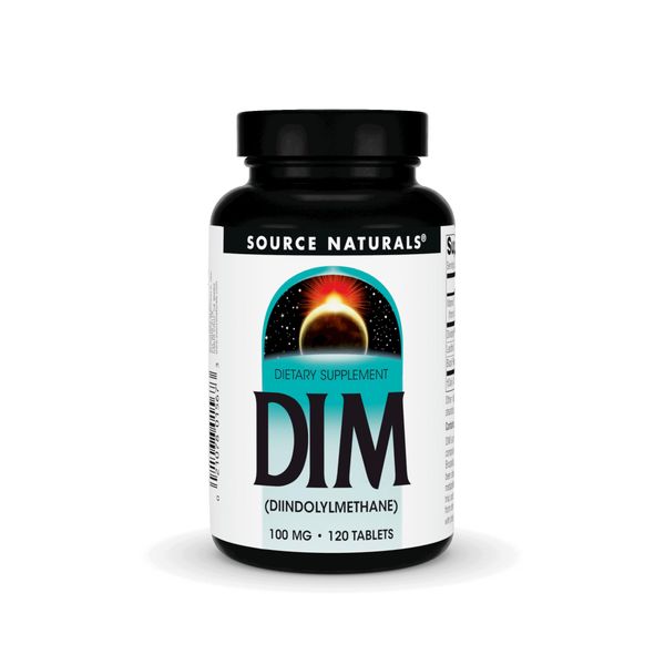 Source Naturals DIM, Diindolylmethane 100mg with BioPerine, Vitamin E & More - 120 Tablets