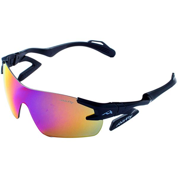 AirFly AF-301 C-3 Nose Padless Sports Sunglasses Black Mirror Lens Unisex Unisex