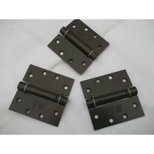 3-Commercial Spring Hinges Dark Gray 4 1/2" x 4 1/2" with square corners 