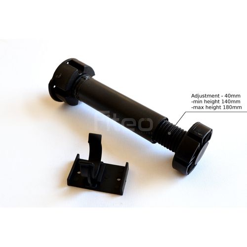 4X Kitchen Cabinet Plinth FEET Legs 150mm + 2 Clips - Black Carcase Unit Leg