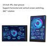 3.5 inch IPS USB Mini Screen, AIDA64 PC CPU RAM Data Temperature Monitor, PC Sensor Panel Display, Computer Case Secondary Screen, IPS Full Viewing Angle, USB C Interface, Only for Windows