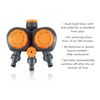 Double Head Mechanical Sprinkler Timer - 3 water outlets in total, 2 with timers and 1 without