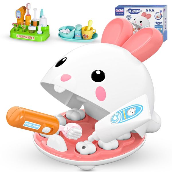 Dentist Kit for Kids - 31 Pcs Doctor Kit for Toddlers 3-5 Pretend Play Kit Toys for Role Play Pretend Playset Kit for Toddlers - Gifts Easter Basket Stuffers for 3-7 Years Old Girl