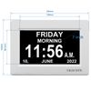 TROCOTN Digital Clock Day Clock Large Display Alarm Clock Wall Clock (White, 7 Inch)