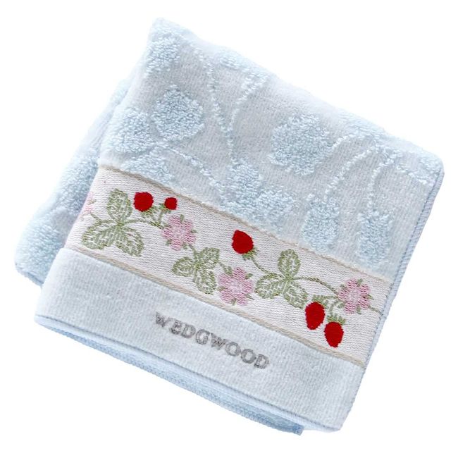 WEDGWOOD 00013-0001-02 Wedgwood Towel Handkerchief (Blue) [100% Cotton] Women's Hand Towel, Approx. 9.8 inches (25 cm)