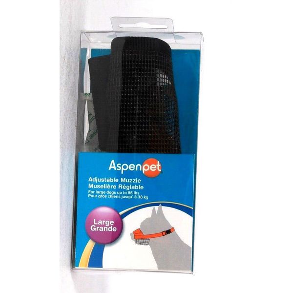 1 Count Aspen Pet Black Adjustable Muzzle For Large Dogs Up To 85 Lbs