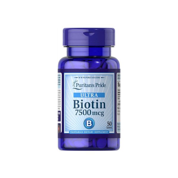 Biotin - 7,500 mcg 100 Tablets Puritans Pride-