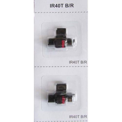 (5 Pack) Sharp EL-1750V Sharp EL-1801V Calculator Ink Roller, Black and Red, Compatible, IR-40T