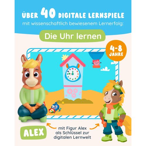Edurino Figure Alex Learn the Clock from 4 Years Including App | Innovative and Digital Educational Game | First Understanding of Time | Daily Routines & Routines | Reading Times (Full and Half Hour)