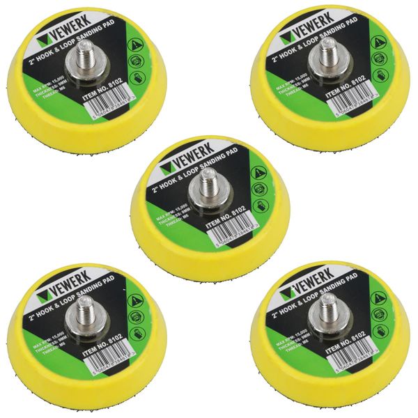 5pk 2" / 50mm Sanding Polishing/Backing Pad with M6 Thread for Air Sander