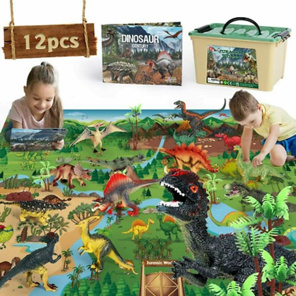 12pcs Dinosaur Action Figure Activity Play Mat Educational Play Set Kids Toy