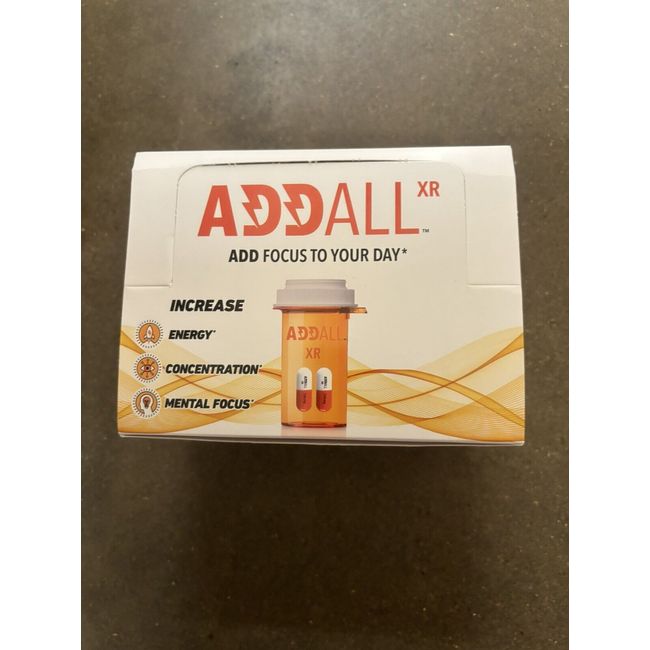 Addall XR , Orange Drink Shots Memory Mental Brain Focus Concentration,12 Ct