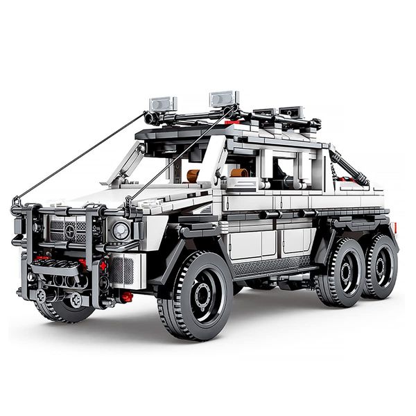 Veottye 6X6 Off Road Pickup Truck Building Blocks Kit,1:16 Scale MOC Off-Road Car Model,Collectible Truck,for 8+ Year Boys,Adult(858 Pieces)