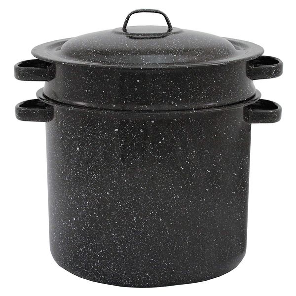 Granite Ware 3-Piece Enamel on Steel Multiuse Pot - 7.5-Quart Stock Pot, Pasta Pot & Blancher - Resistant & Easy to clean