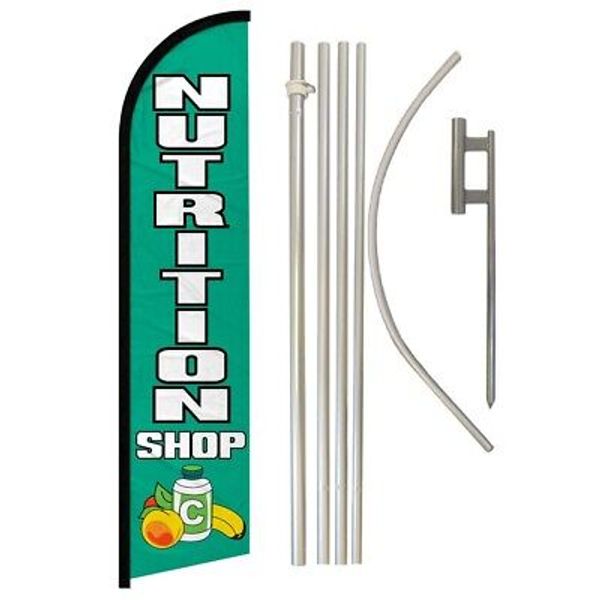 Nutrition Shop Full Curve Windless Swooper Flag Pole Kit Health Shop