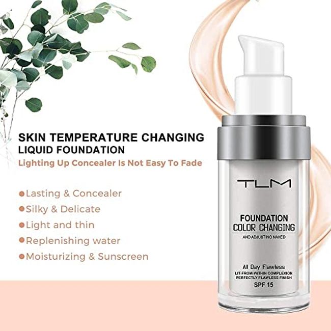 30ml TLM Flawless Color Changing Liquid Foundation Makeup Change To Your  Skin Tone By Just Blending