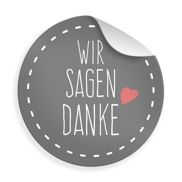 itenga 24x Sticker Wir Sagen Danke (Motiv 26) 4cm Geschenk Aufkleber runde Spruch Etiketten