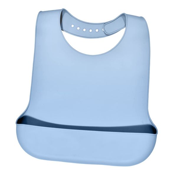 Silicone Nursing Apron for Adults, Adjustable Bib, 8 Levels, Waterproof, High Temperature Sterilization, Easy to Clean, Elderly, Nursing Supplies, Medium Wind and Paralysis Patients, Sleeper, Dementia, blue