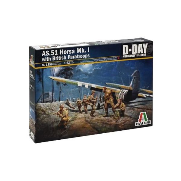 Italeri Models AS 51 Horsa MK.I with British Paratroops Airplane Model Building Kits