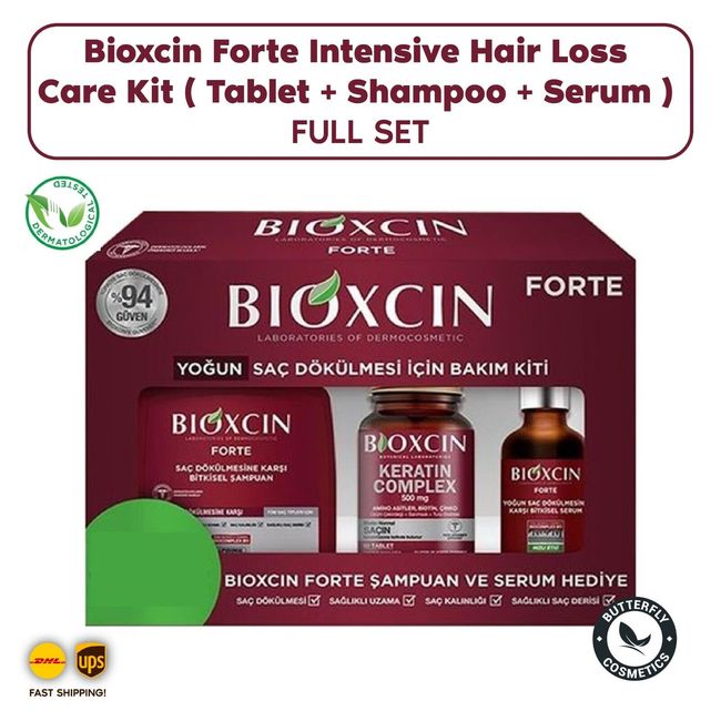 Bioxcin Forte Intensive Hair Loss Care Kit ( Tablet + Shampoo + Serum ) FULL SET