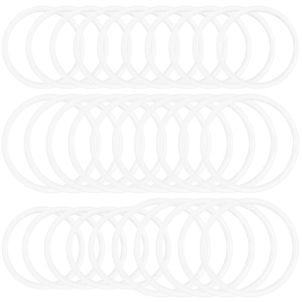 Framendino, 30 Pack White Plastic Ring Hoops Dream Catcher Round Macrame Wrapping Circle 2 Sizes