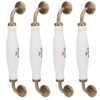 4 Pack Cupboard Handles, Ceramic Drawer Pulls Kitchen Door Knobs Hardware for Cabinet Wardrobe Bathroom 6.3 inch Hole Center