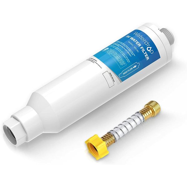 Waterdrop RV Inline Water Filter with Flexible Hose Protector, NSF Certified