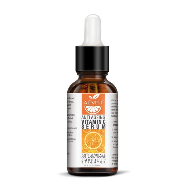 Vitamin C-Serum für Gesicht, hochfestes Anti-Aging- und Anti-Falten-Gesichtsserum - stärkt das Kollagen hilft beim Löschen feiner Linien, hellt das Hydrat auf (30 ml)