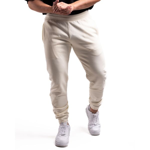 ATHLETIC AESTHETICS Unisex Jogginghose aus 100% Bio-Baumwolle - Hochqualitative Sporthose mit 470 GSM - Hergestellt in Portugal - Für Herren und Damen - Minimalistisches Design (Cream)