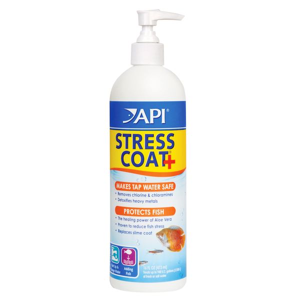 API STRESS COAT Aquarium Water Conditioner 16-Ounce Bottle